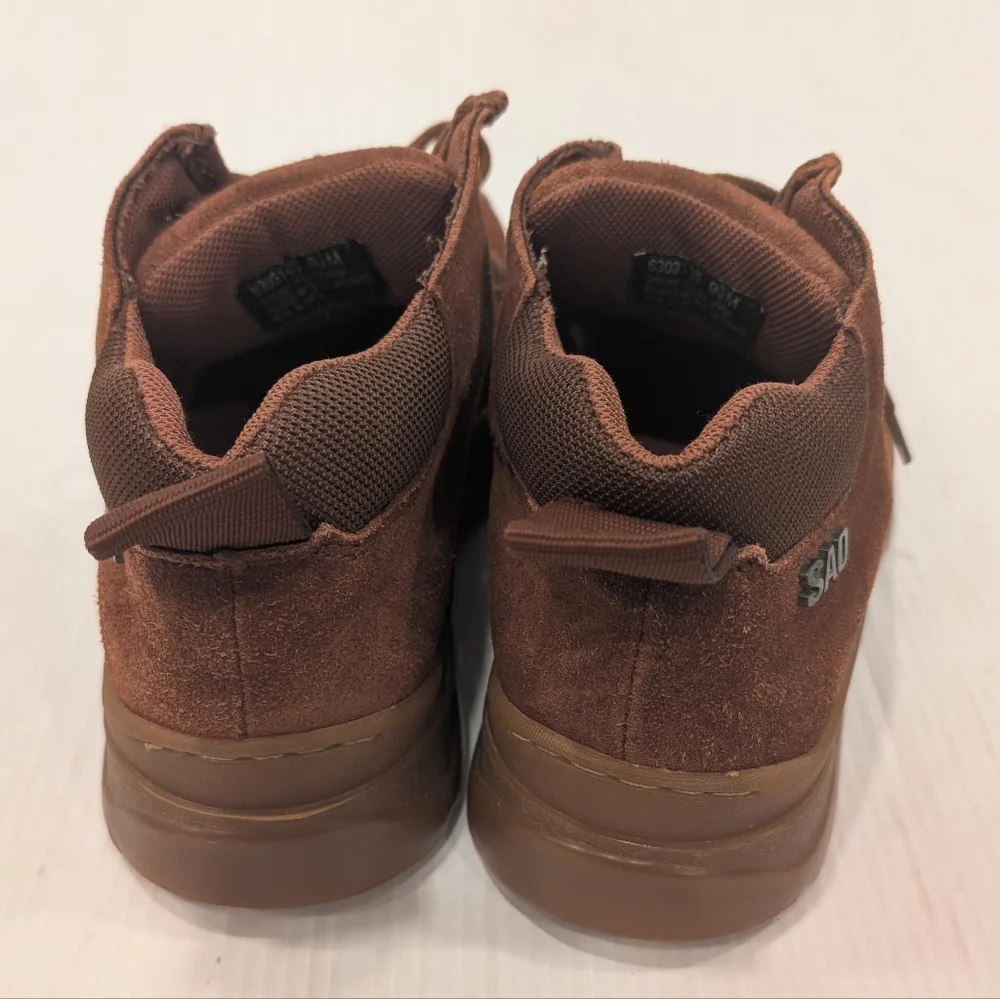 VINTAGE SAO Brown Suede Leather Chunky Chukka Boots Men's Shoes Size 9.5